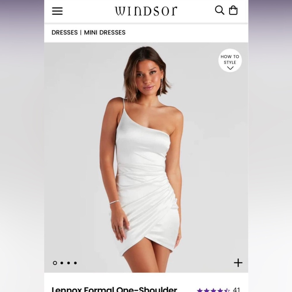 Satin one-shoulder mini dress